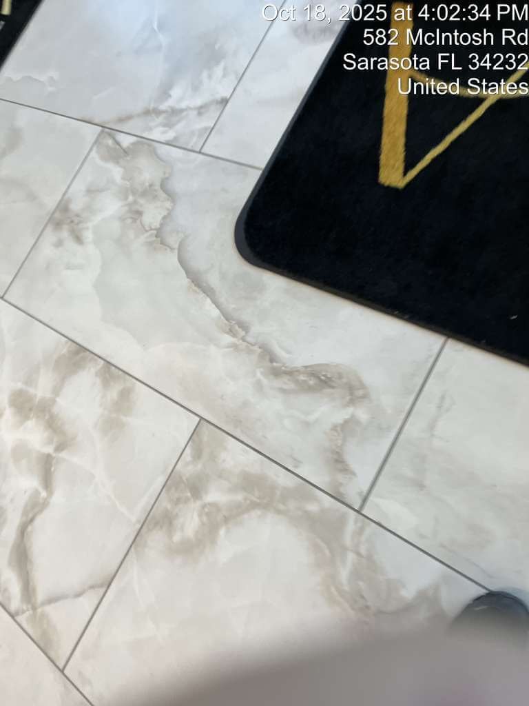 Tile floor after scrubbing on a recent job