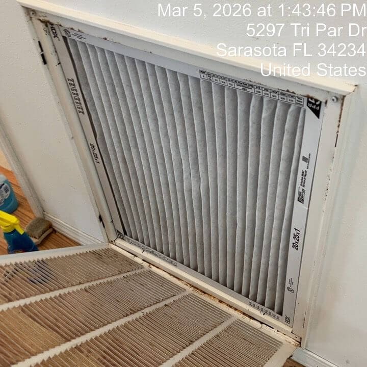 Air vent slats after cleaning